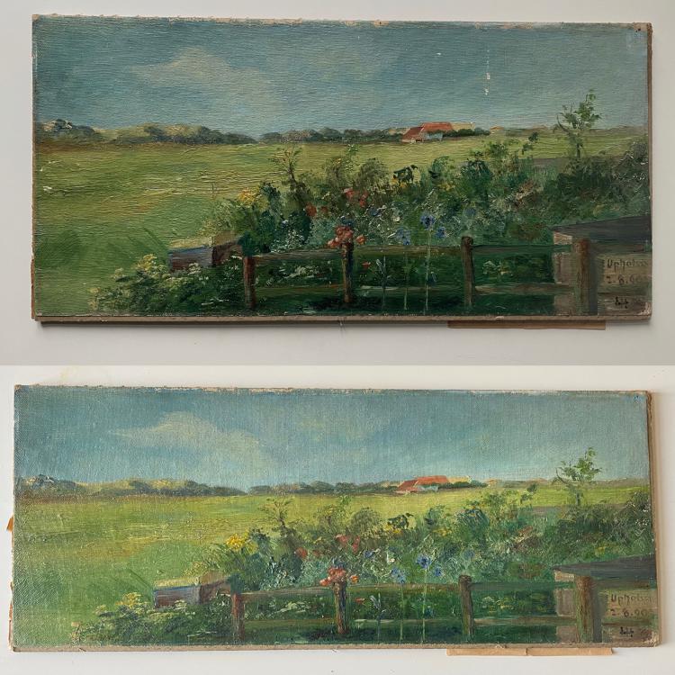 Ölbild 1899, Vorzustand und Endzustand, Maßnahmen Reinigung und Retusche